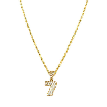 Yellow Diamond Number Seven Pendant in 14k Yellow Gold 1.50 Ctw